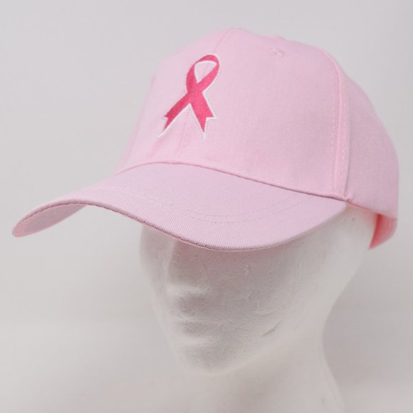 Breast Cancer Awareness Cap Pink Adjustable Strapback Embroidered Ribbon New Hat - Picture 4 of 9